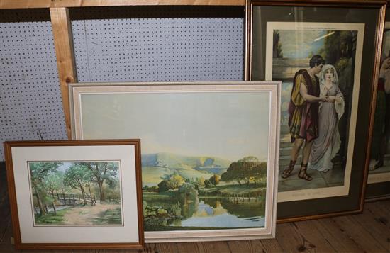 Prints, watercolours & pr small oils